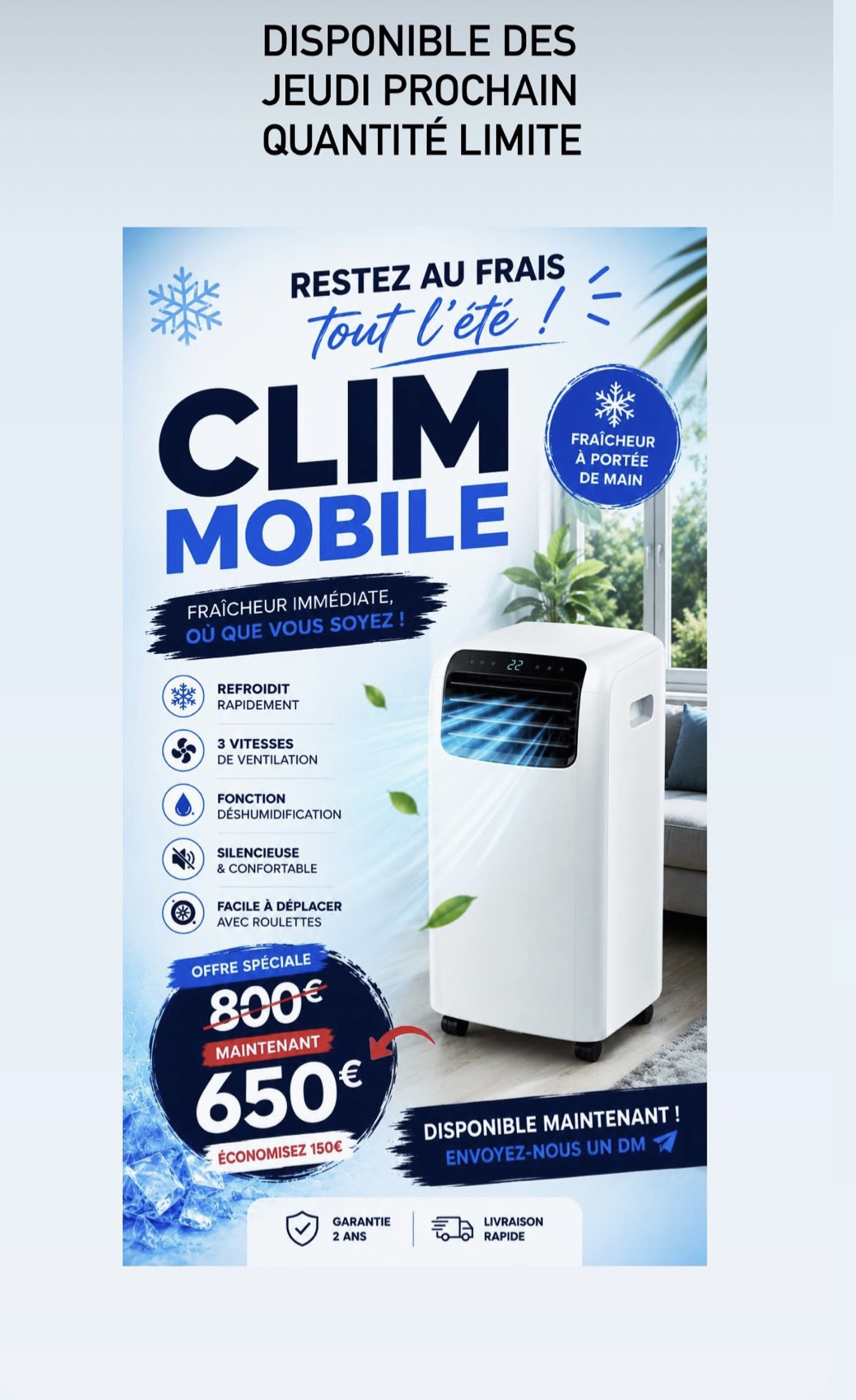 CLIMATISEURS MOBILE 7000 BTU