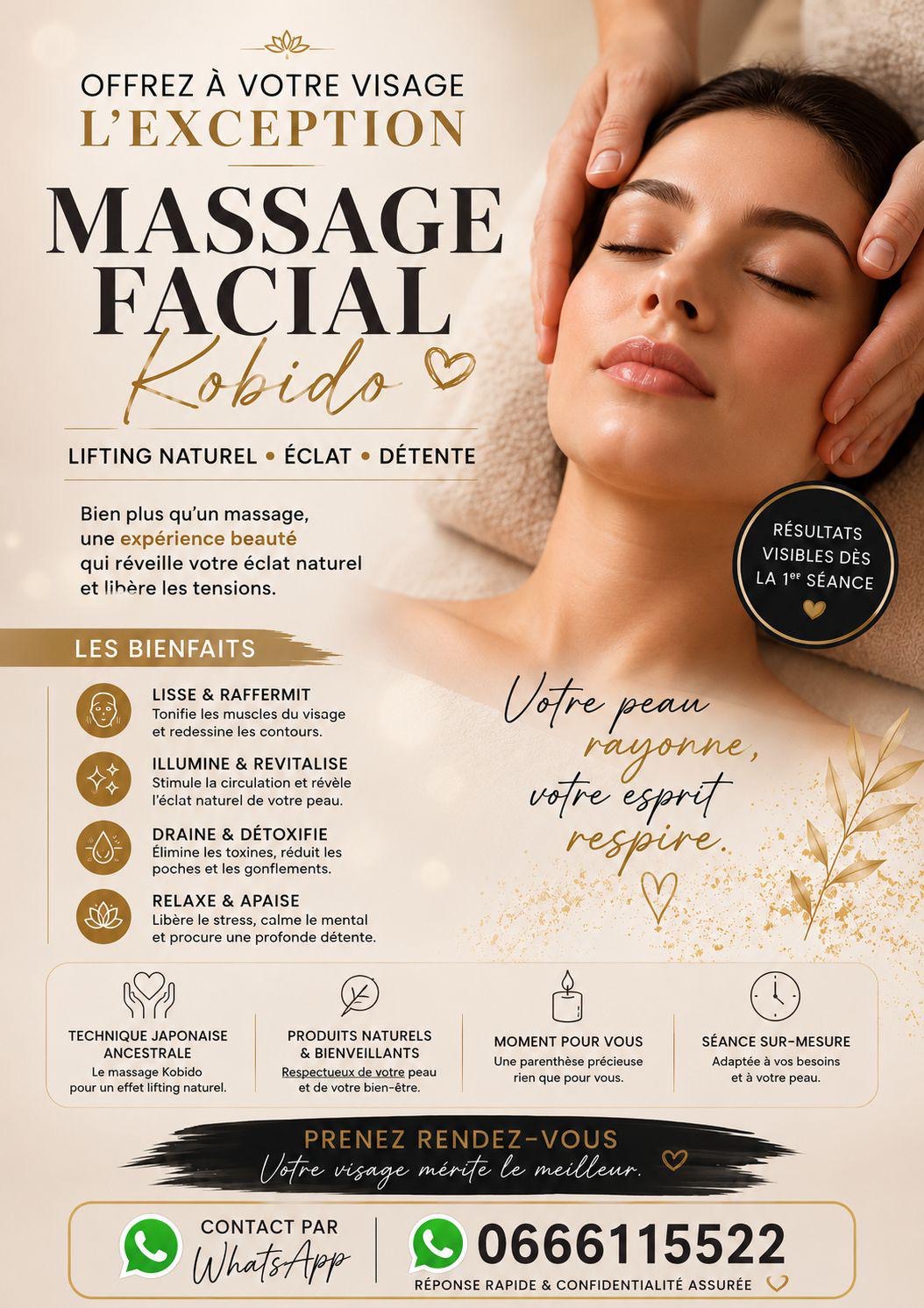 ✨ Massage Facial Kobido – Lifting Naturel & Éclat du Visage