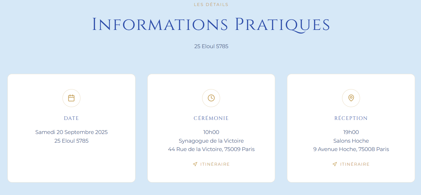Création de site internet personnalisé pour Mariage, Bar Mitsva et Brit Mila dès 150 € — photo 6